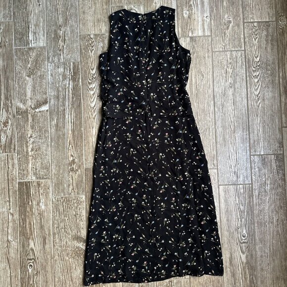 Vtg Jones Micro Floral Maxi Dress 6P Cottagecore Prairie Y2K Layered Sheer 90s - Picture 7 of 11